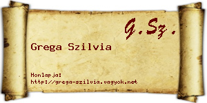 Grega Szilvia névjegykártya